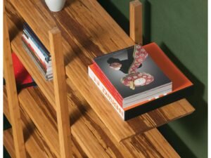 Greenington's Modern and Sustainable Magnolia Solid Bamboo Shelf in Caramelized Finish with Exotic Tiger Accent