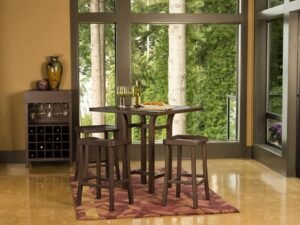 Greenington's Modern and Sustainable Tulip Solid Bamboo Counter Height Table in Black Walnut Finish