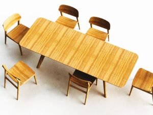 Greenington's Modern and Sustainable Currant Solid Bamboo Extension Dining Table in Caramelized Finish