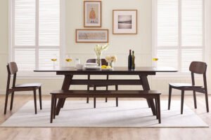 Greenington's Modern and Sustainable Currant Solid Bamboo Dining Long Bench in Black Walnut Finish