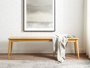 Greenington's Modern and Sustainable Currant Solid Bamboo Dining Long Bench in Caramelized Finish
