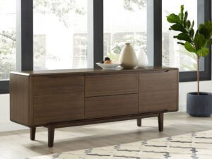 Greenington's Modern and Sustainable Currant Solid Bamboo Dining Sideboard Buffet Media Center in Black Walnut Finish