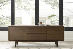 Greenington's Modern and Sustainable Currant Solid Bamboo Dining Sideboard Buffet Media Center in Black Walnut Finish