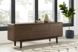 Greenington's Modern and Sustainable Currant Solid Bamboo Dining Sideboard Buffet Media Center in Black Walnut Finish