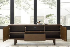 Greenington's Modern and Sustainable Currant Solid Bamboo Dining Sideboard Buffet Media Center in Black Walnut Finish