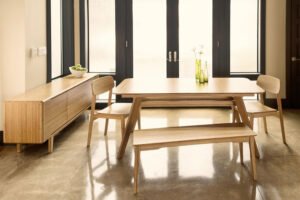 Greenington's Modern and Sustainable Currant Solid Bamboo Dining Short Bench in Caramelized Finish