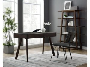 Greenington's Modern and Sustainable Currant Solid Bamboo Shelf Bookshelf in Black Walnut Finish