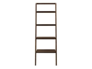 Greenington's Modern and Sustainable Currant Solid Bamboo Leaning Shelf Bookshelf in Black Walnut Finish