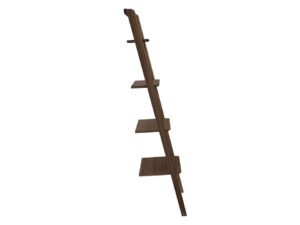 Greenington's Modern and Sustainable Currant Solid Bamboo Leaning Shelf Bookshelf in Black Walnut Finish