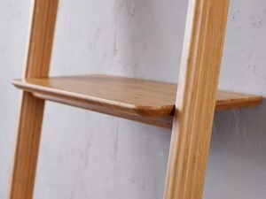 Greenington's Modern and Sustainable Currant Solid Bamboo Leaning Shelf Bookshelf in Caramelized Finish