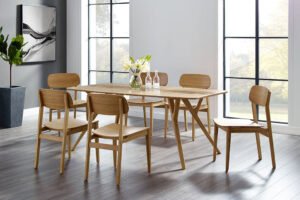 Greenington's Modern and Sustainable Azara Solid Bamboo Dining Table in Caramelized Finish with Exotic Tiger Accent