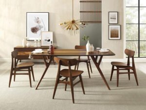Greenington's Modern and Sustainable Azara Solid Bamboo Dining Table in Sable Finish with Exotic Tiger Accent