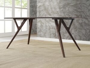 Greenington's Modern and Sustainable Azara Solid Bamboo Dining Table in Sable Finish with Exotic Tiger Accent