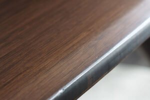 Greenington's Modern and Sustainable Azara Solid Bamboo Dining Table in Sable Finish with Exotic Tiger Accent