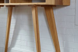 Greenington's Modern and Sustainable Azara Solid Bamboo Occasional Console Table in Caramelized Finish with Exotic Tiger Accent