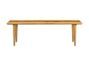 Greenington's Modern and Sustainable Azara Solid Bamboo Bench in Caramelized Finish with Exotic Tiger Accent