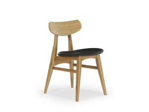 Greenington's Modern and Sustainable Cassia Solid Bamboo Dining Chair with Leather Seat in Caramelized Finish